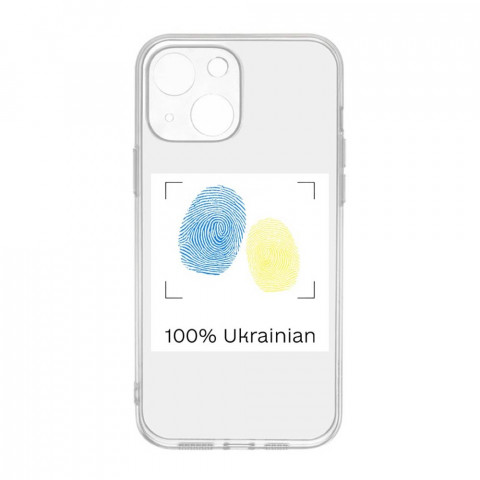 Патріотичний чохол для iPhone 13 з малюнком "100% Ukrainian"